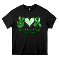 Black Peace Love Cure Liver Cancer Heavy Core Tee - Jasminsmagicworld