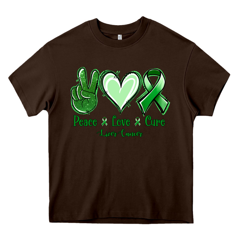 Peace Love Cure Liver Cancer Heavy Core Tee by Jasminsmagicworld | Teevron