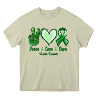 Mossy Peace Love Cure Liver Cancer Heavy Core Tee - Jasminsmagicworld