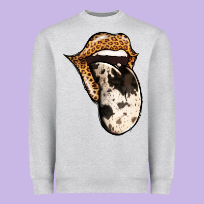 Western Leopard Cowhide Tongue Heavyweight Sweatshirt Designed By Jasminsmagicworld