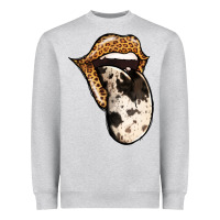 Heather Grey Western Leopard Cowhide Tongue Heavyweight Sweatshirt - Jasminsmagicworld