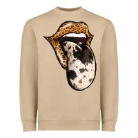 Mushroom Western Leopard Cowhide Tongue Heavyweight Sweatshirt - Jasminsmagicworld