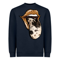 Navy Western Leopard Cowhide Tongue Heavyweight Sweatshirt - Jasminsmagicworld