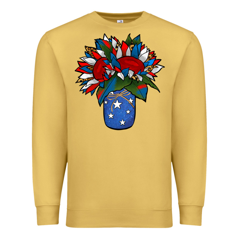 Patriotic Sunflower In A Jar Premium Sweatshirt by Jasminsmagicworld | Teevron