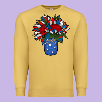 Patriotic Sunflower In A Jar Premium Sweatshirt Designed By Jasminsmagicworld