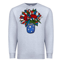 Heather Grey Patriotic Sunflower in a Jar Premium Sweatshirt - Jasminsmagicworld