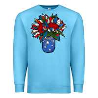 Ocean Blue Patriotic Sunflower in a Jar Premium Sweatshirt - Jasminsmagicworld