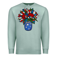 Seafoam Patriotic Sunflower in a Jar Premium Sweatshirt - Jasminsmagicworld