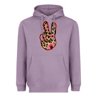 Lavender Floral Leopard Peace Sign Heavyweight Hoodie - Jasminsmagicworld