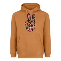 Meerkat Floral Leopard Peace Sign Heavyweight Hoodie - Jasminsmagicworld
