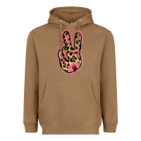 Toasted Coconut Floral Leopard Peace Sign Heavyweight Hoodie - Jasminsmagicworld
