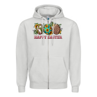 Dove Grey Happy Easter With Western Eggs And Sunflowers Zipper Hoodie - RanaPortraitStore