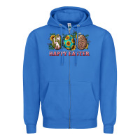 True Royal Happy Easter With Western Eggs And Sunflowers Zipper Hoodie - RanaPortraitStore