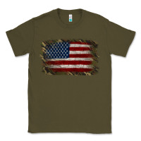 Army Green Camouflage Usa Flag Background Classic Tee - Jasminsmagicworld