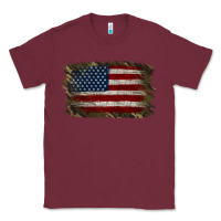 Burgundy Camouflage Usa Flag Background Classic Tee - Jasminsmagicworld