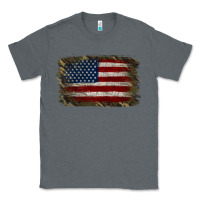 Charcoal Heather Camouflage Usa Flag Background Classic Tee - Jasminsmagicworld
