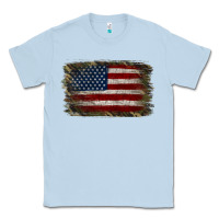 Dusty Blue Camouflage Usa Flag Background Classic Tee - Jasminsmagicworld