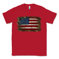 Red Camouflage Usa Flag Background Classic Tee - Jasminsmagicworld