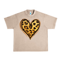 Gold Glitter Leopard Heart Urban Heavy Tee | Teevron