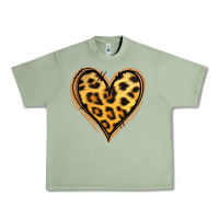 Oil Green gold glitter leopard heart Urban Heavy Tee - Jasminsmagicworld