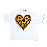White gold glitter leopard heart Urban Heavy Tee - Jasminsmagicworld