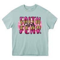 Arona Faith over fear  Breast Cancer Awareness Heavy Core Tee - FaDigitalArtStudio
