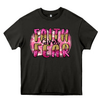 Asphalt Faith over fear  Breast Cancer Awareness Heavy Core Tee - FaDigitalArtStudio