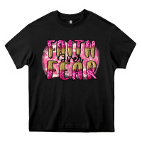 Black Faith over fear  Breast Cancer Awareness Heavy Core Tee - FaDigitalArtStudio