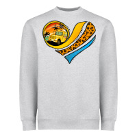 Heather Grey Bus Driver Off Duty Heart Heavyweight Sweatshirt - Jasminsmagicworld