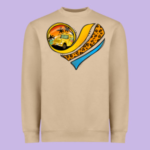 Bus Driver Off Duty Heart Heavyweight Sweatshirt Designed By Jasminsmagicworld