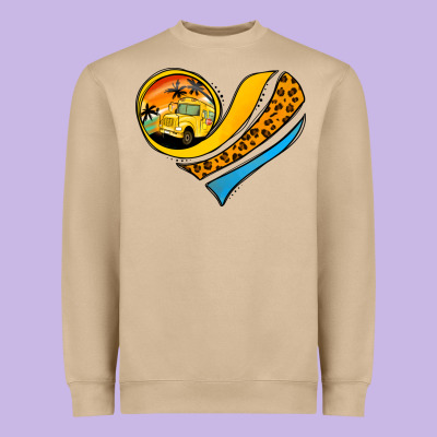 Bus Driver Off Duty Heart Heavyweight Sweatshirt Designed By Jasminsmagicworld