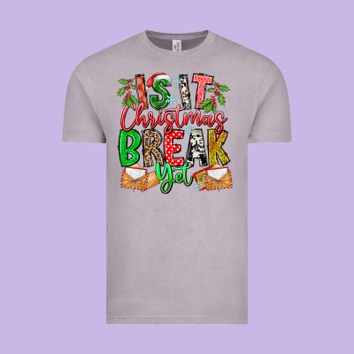 Is It Christmas Break Yet Vintage Tee Designed By Cowhidedigitalart