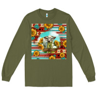 Army Green Charolais Calf Gemstone Long Sleeve Tee - LillyAllenDesigns
