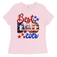 Bubblegum Pink Best Dad Ever 4th of July Ladies Tee - LillyAllenDesigns