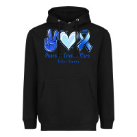 Peace Love Cure Colon Cancer Heavyweight Hoodie | Teevron