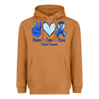 Meerkat Peace Love Cure Colon Cancer Heavyweight Hoodie - Jasminsmagicworld