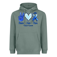 Sage Peace Love Cure Colon Cancer Heavyweight Hoodie - Jasminsmagicworld