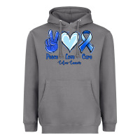 Storm Peace Love Cure Colon Cancer Heavyweight Hoodie - Jasminsmagicworld