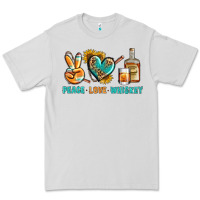 Dove Grey Peace Love Whiskey Premium Tee - BundleAndBundleShop