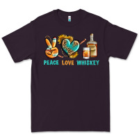 Plum Peace Love Whiskey Premium Tee - BundleAndBundleShop
