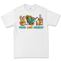 White Peace Love Whiskey Premium Tee - BundleAndBundleShop