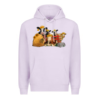 Lilac Cows With Sunflower Headbands Premium Hoodie - Jasminsmagicworld