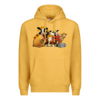 Mustard Cows With Sunflower Headbands Premium Hoodie - Jasminsmagicworld