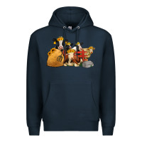 Navy Cows With Sunflower Headbands Premium Hoodie - Jasminsmagicworld