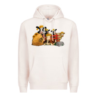 Pale Pink Cows With Sunflower Headbands Premium Hoodie - Jasminsmagicworld
