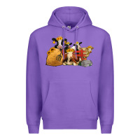Purple Cows With Sunflower Headbands Premium Hoodie - Jasminsmagicworld