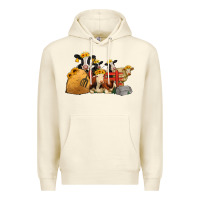 Sandshell Cows With Sunflower Headbands Premium Hoodie - Jasminsmagicworld