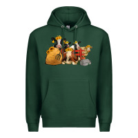 Sports Green Cows With Sunflower Headbands Premium Hoodie - Jasminsmagicworld