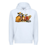 White Cows With Sunflower Headbands Premium Hoodie - Jasminsmagicworld
