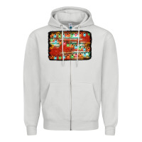 Dove Grey christmas serape sunflower background Zipper Hoodie - Jasminsmagicworld